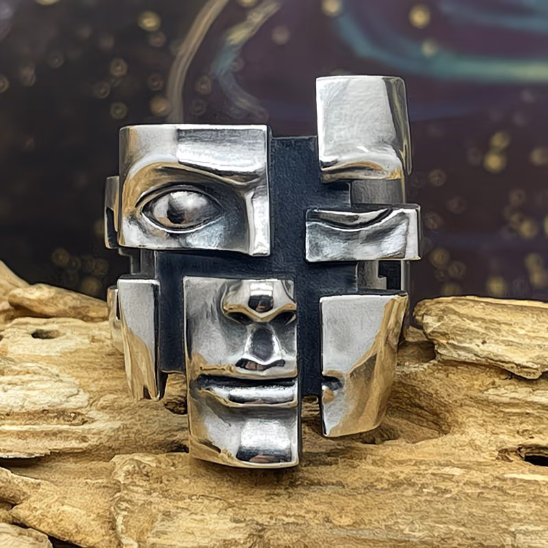 Anillo Rostro Abstracto – Arte que llevas contigo